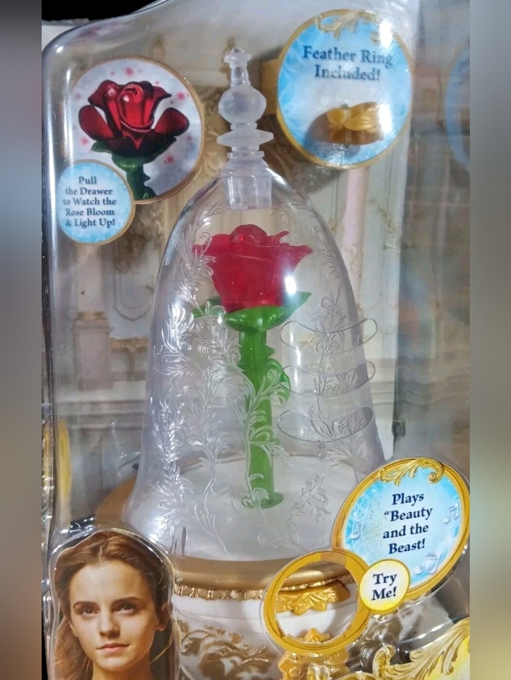 Disney* Beauty and the Beast Enchanted Rose Jewelry Box, That Lights Up & Sings - Picture 2 of 6